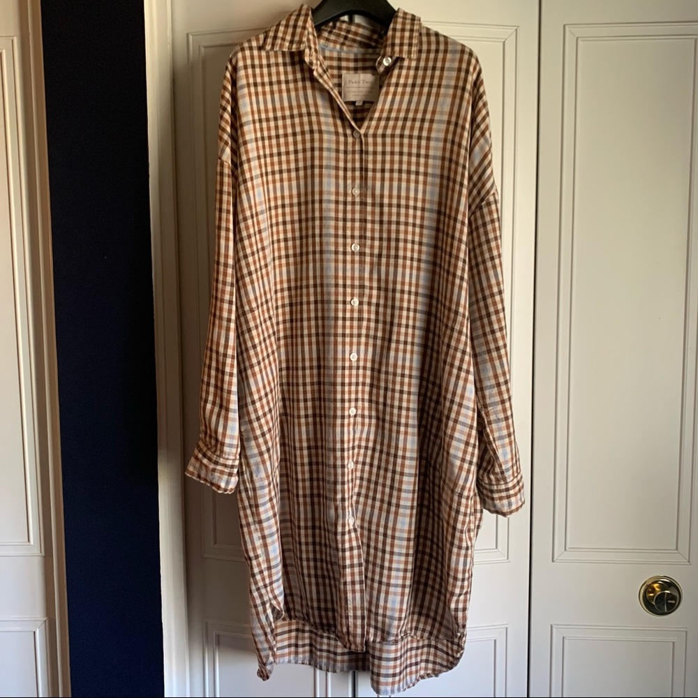 Part Two Elida Gingham Midi Shirtdress